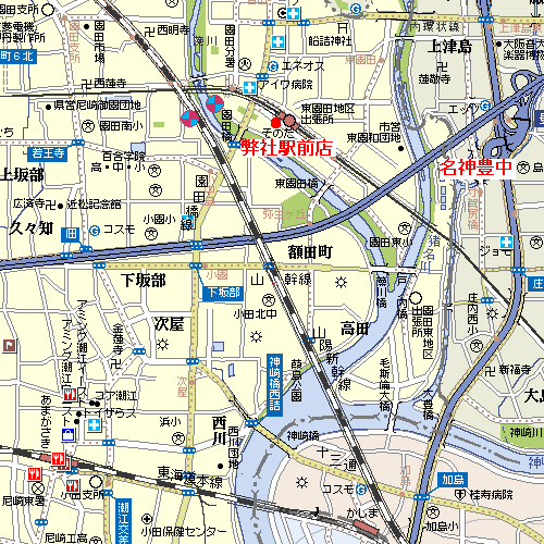 駅前店までの地図